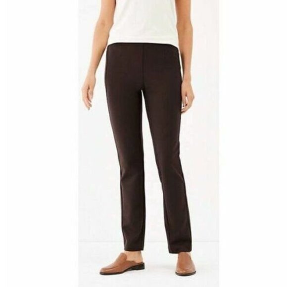 J. Jill Essential Ponte Slim-Leg Pants in Brown - XS - Picture 1 of 10